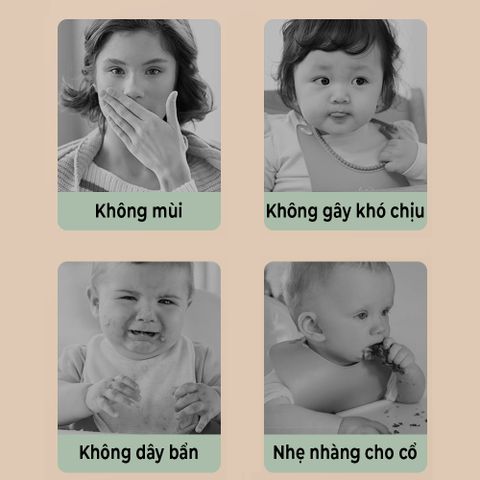 Yếm Ăn Dặm Silicon Cho Bé Tập Ăn, Chống Thấm, Có Máng Siêu Nhẹ Vệ Sinh - Dành Cho Trẻ Từ 5 Tháng Tuổi Trở Lên