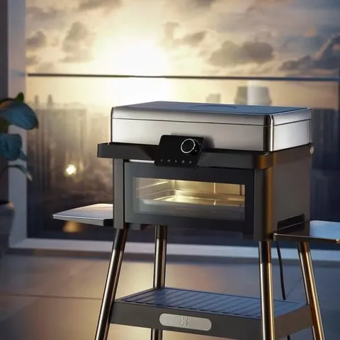 Bếp Nướng Ngoài Trời WMF Profi Plus Urban Master Grill 2 trong 1 - Thiết Kế Nhỏ Gọn, Công Suất 3000W, Nướng Đồng Đều, Phù Hợp Với Không Gian Hạn Chế