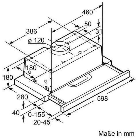 Máy Hút Mùi Bosch DFT63AC50 - Công Suất 360m³/h, Lắp Đặt Âm Tủ, Thiết Kế Thép Không Gỉ, Đèn LED - Sản Phẩm Made in Italy Chất Lượng Cao
