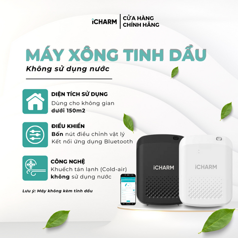 Máy Xông Tinh Dầu iCHARM i119 - Khuếch Tán Tinh Dầu Công Nghệ Nano Nhật Bản, Bluetooth Điều Khiển, Thích Hợp Cho Spa, Khách Sạn, 150m²
