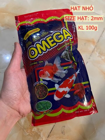 Cám Thái Cao Cấp Omega 100g - Thức Ăn Cho Cá Koi, Cá Vàng, Hạt Nhỏ Dinh Dưỡng Cho Cá Cảnh, Chất Đạm Thực Phẩm Tốt Nhất