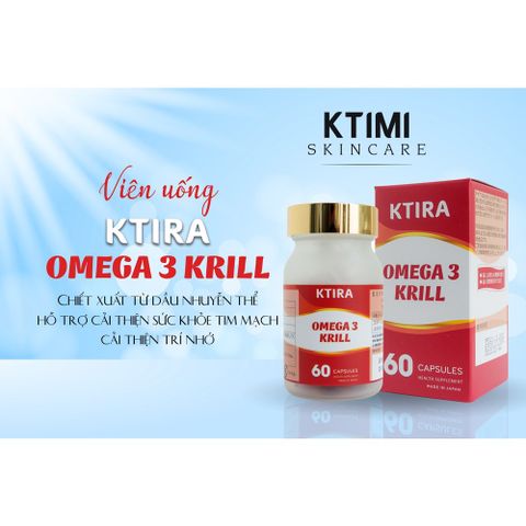 Viên Uống Omega 3 Krill KTIRA - Hỗ Trợ Sức Khỏe Tim Mạch, Tăng Cường Trí Nhớ và Thị Lực, 60 Viên, Xuất Xứ Nhật Bản