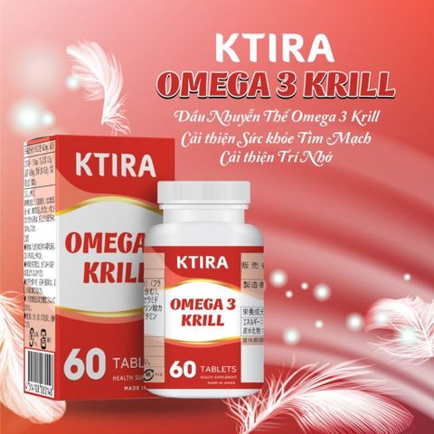 Viên Uống Omega 3 Krill KTIRA - Hỗ Trợ Sức Khỏe Tim Mạch, Tăng Cường Trí Nhớ và Thị Lực, 60 Viên, Xuất Xứ Nhật Bản