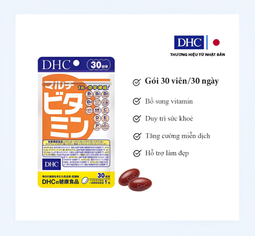 Viên uống DHC Nhật Bản Multi Vitamin Tổng Hợp 30 Viên - Bổ Sung 12 Vitamin Thiết Yếu, Tăng Cường Sức Đề Kháng, Duy Trì Khỏe Mạnh