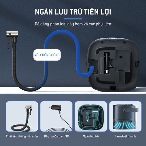 Máy Bơm Lốp Ô Tô Thông Minh Lifepro BOXER-616 - 120W, Áp Suất 110PSI, Chế Độ Tự Ngắt, Thiết Kế Tiện Dụng, LED Cứu Hộ