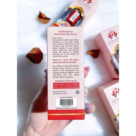 Nhụy Hoa Nghệ Tây Saffron Market Úc 2g - Tăng Cường Sức Khỏe, Giúp Ngủ Ngon, Làm Đẹp Da, Giảm Căng Thẳng, Tự Nhiên 100%