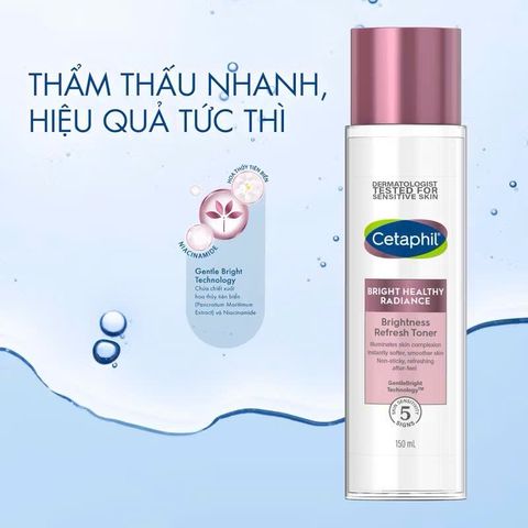 Nước Hoa Hồng Dưỡng Ẩm Cetaphil Bright Healthy Radiance 150ml - Sáng Da, Mờ Thâm, Phù Hợp Với Mọi Loại Da 224365