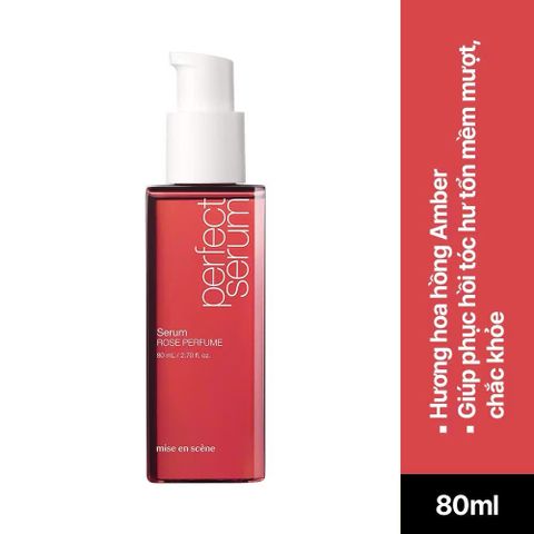 Dầu Dưỡng Tóc Mise En Scene Perfect Serum Hương Hoa Hồng 80ml - Phục Hồi Tóc Hư Tổn, Chăm Sóc Tóc Mềm Mượt, Tinh Chất Dưỡng Tóc Hàn Quốc