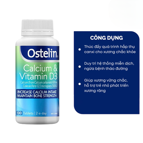 Canxi Ostelin calcium & Vitamin D3 Úc cho bà bầu, 130 viên