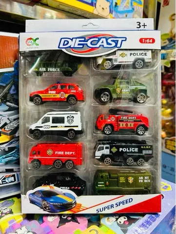 Bộ 10 Xe Ô Tô Mini Sắt Die-Cast Super Speed 1:64 - Đồ Chơi Sáng Tạo Cho Trẻ Em, Mẫu Ngẫu Nhiên