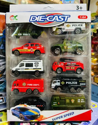 Bộ 10 Xe Ô Tô Mini Sắt Die-Cast Super Speed 1:64 - Đồ Chơi Sáng Tạo Cho Trẻ Em, Mẫu Ngẫu Nhiên