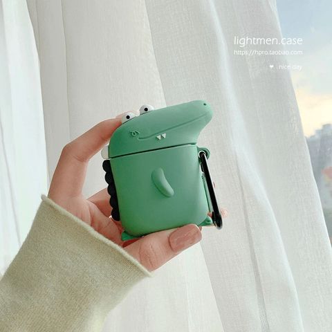 Vỏ Bọc Silicone Dẻo Airpods 1 2 (Cá Sấu Mỏ Nhọn) - Bao Phụ Kiện Tai Nghe Chất Lượng Cao