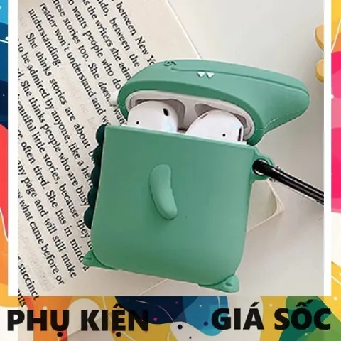 Vỏ Bọc Silicone Dẻo Airpods 1 2 (Cá Sấu Mỏ Nhọn) - Bao Phụ Kiện Tai Nghe Chất Lượng Cao