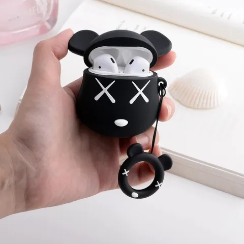 Vỏ Bọc Tai Nghe Không Dây Gấu Mắt X Kaws cho Airpods 1 2 - Bao Silicon Cao Cấp, Thiết Kế Tinh Tế, Phụ Kiện Thời Trang