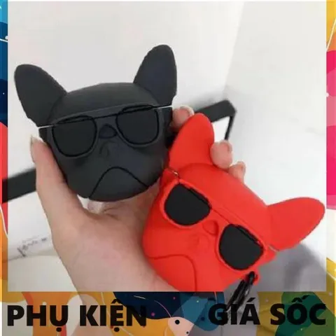 Vỏ Bọc AirPods 1 2 PRO Chó Bull - Bao Silicon Dẻo Cho Hộp Sạc Tai Nghe Không Dây, Phụ Kiện Thời Trang