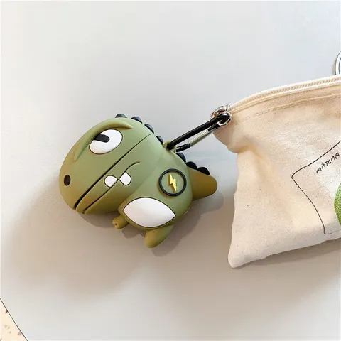 Vỏ Bọc Silicon Mềm Cho AirPods 1 2 Pro - Hình Khủng Long Tia Chớp - Phụ Kiện Tai Nghe Độc Đáo và Đẹp Mắt