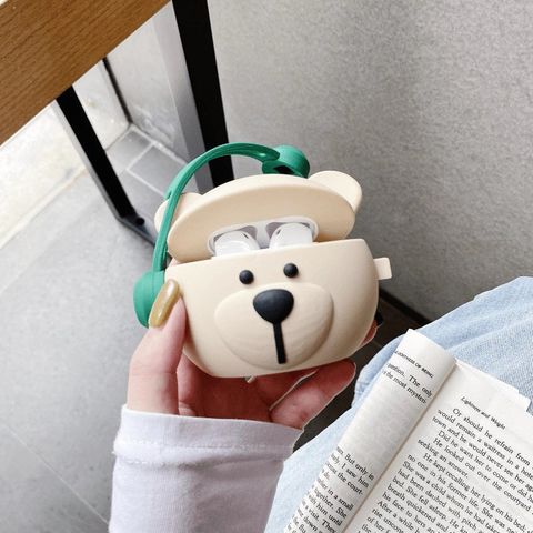 Vỏ Bọc Silicon Gấu Bear Music Cho AirPods 1 2 - Bảo Vệ Tai Nghe Không Dây Dày Dặn, Thiết Kế Độc Đáo, Phụ Kiện Thời Trang
