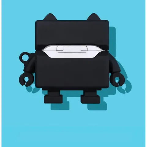 Vỏ Bọc Tai Nghe Airpods 1 2 Silicon Mềm (ROBOT Đen) - Hộp Sạc Không Dây Chống Trầy, Phụ Kiện Tai Nghe Thời Trang