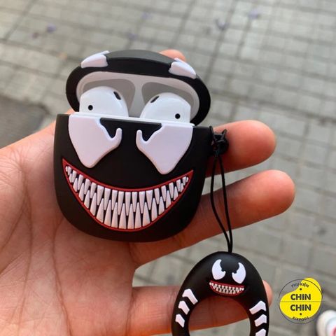 Vỏ Bọc Silicon Dẻo Airpods 1 2 Venom - Phụ Kiện Siêu Cute Cho Hộp Sạc Tai Nghe Không Dây