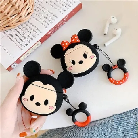Vỏ Bọc AirPods 1 2 PRO Silicon - Thiết Kế Mickey Mouse Hồng, Bảo Vệ Tai Nghe Không Dây, Phụ Kiện Thiết Thực Cho Fan Hâm Mộ