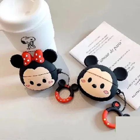 Vỏ Bọc AirPods 1 2 PRO Silicon - Thiết Kế Mickey Mouse Hồng, Bảo Vệ Tai Nghe Không Dây, Phụ Kiện Thiết Thực Cho Fan Hâm Mộ