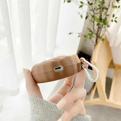 Vỏ Bọc Silicon Gấu Nâu Bánh Quy Cho Airpods 1 2 - Hộp Sạc Tai Nghe Không Dây Chất Lượng Cao