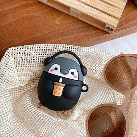 Vỏ Bọc Silicon Mềm AirPods 1 2 Pro - Hình Chim Cánh Cụt Trà Sữa Dễ Thương - Phụ Kiện Tai Nghe Chính Hãng