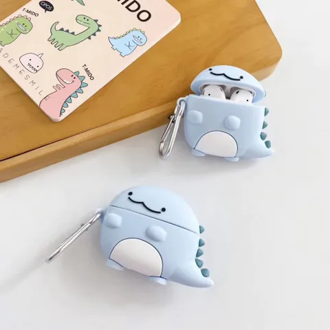 Vỏ Bọc Silicon Khủng Long Xanh Béo Cho AirPods 1 2 - Phụ Kiện Tai Nghe Dễ Thương, Bảo Vệ An Toàn