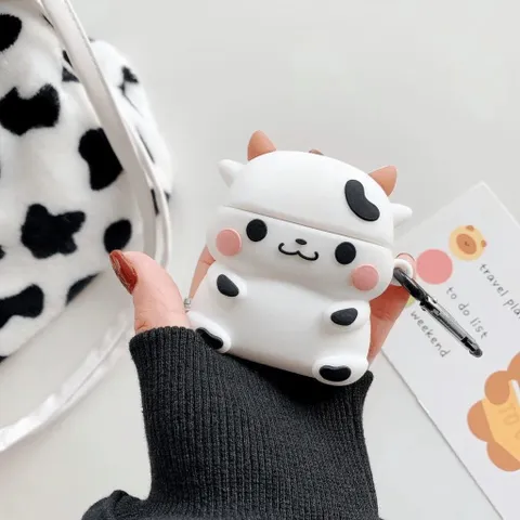 Vỏ Bọc AirPods 1 2 Pro Bò Sữa Cute - Bao Silicon Dẻo, Phụ Kiện Tai Nghe Không Dây, Hàng Chính Hãng