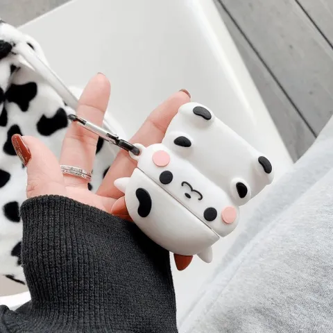 Vỏ Bọc AirPods 1 2 Pro Bò Sữa Cute - Bao Silicon Dẻo, Phụ Kiện Tai Nghe Không Dây, Hàng Chính Hãng