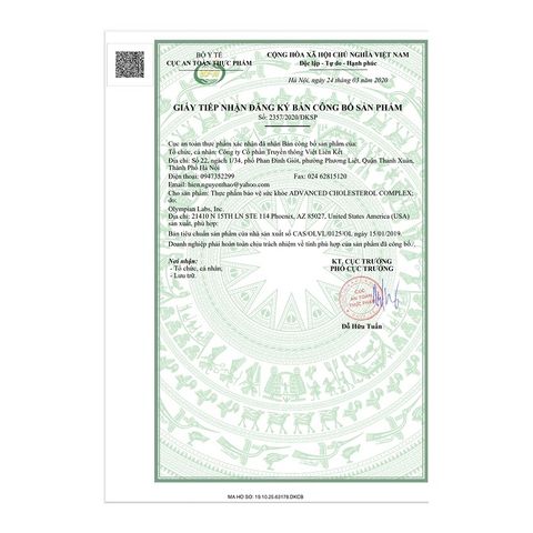 Advanced Cholesterol Complex Olympian Labs - Hỗ trợ cân bằng cholesterol và sức khỏe tim mạch tự nhiên - Viên uống 30 viên