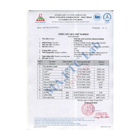 Advanced Cholesterol Complex Olympian Labs - Hỗ trợ cân bằng cholesterol và sức khỏe tim mạch tự nhiên - Viên uống 30 viên