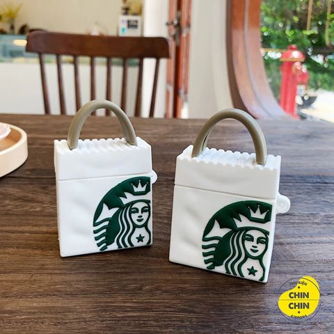 Vỏ Bọc Silicon Mềm AirPods 1, 2, Pro Hình Túi Xách STARBUCK - Phụ Kiện Tai Nghe Độc Đáo, Chất Lượng Cao