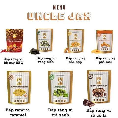 Bắp Rang Bơ Uncle Jax - Bỏng Ngô Mỹ Nhiều Hương Vị Caramel, Phô Mai Ít Calo - Snack Ngon Miệng Tại Nhà