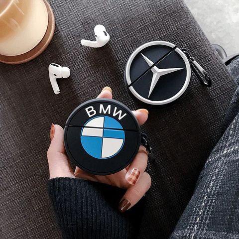 Vỏ Bọc AirPods 1 2 Chất Lượng Cao Bằng Silicon Dẻo - Thiết Kế Logo BMW Mercedes Cho Hộp Sạc Tai Nghe AirPods