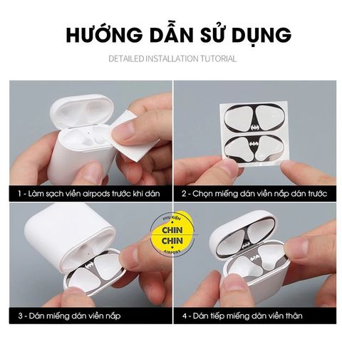 Combo Case Airpod Trong Suốt Chống Bụi - Miếng Dán Nam Châm Báo Đen Cho Airpods 1 2 - Phụ Kiện Chất Lượng Cao