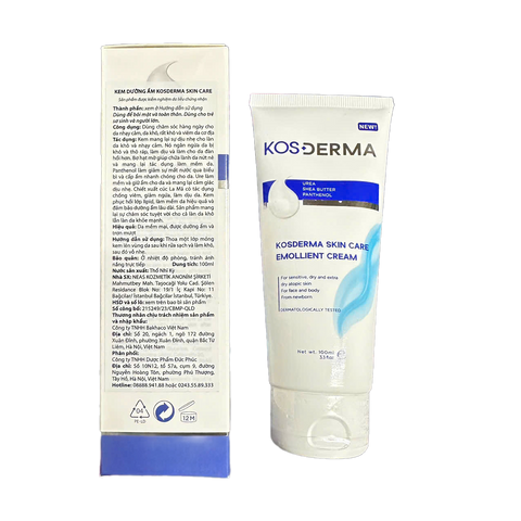 Kem Dưỡng Ẩm Kosderma - Kem Dưỡng Ẩm Mặt và Toàn Thân Dùng Cho Trẻ Sơ Sinh 100ml, Thành Phần Tự Nhiên Dành Cho Da Nhạy Cảm