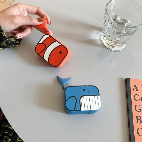 Vỏ Bọc AirPods 1 2 Silicon Dẻo - Thiết Kế Cá Nemo / Cá Voi Cho Hộp Sạc Tai Nghe AirPods, Phụ Kiện Độc Đáo