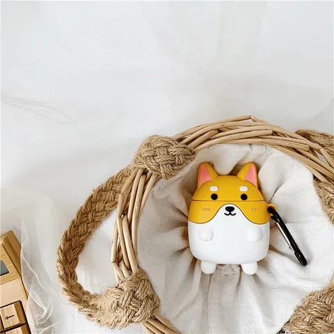 Vỏ Bọc Silicon Chó Shiba Cho Airpods 1 2 - Bao Sạc Tai Nghe Dẻo, Phụ Kiện Chất Lượng Cao, Hàng Đẹp, Thiết Kế Độc Đáo