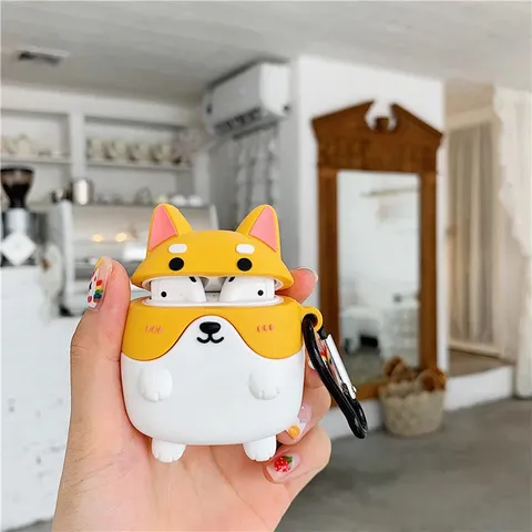 Vỏ Bọc Silicon Chó Shiba Cho Airpods 1 2 - Bao Sạc Tai Nghe Dẻo, Phụ Kiện Chất Lượng Cao, Hàng Đẹp, Thiết Kế Độc Đáo