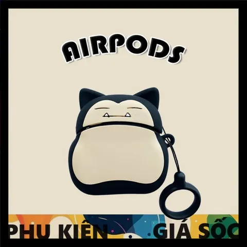 Vỏ Bọc Airpods 1 2 Pro Mèo Béo Pokemon - Silicone Đẹp, Bảo Vệ Hộp Sạc Tai Nghe AirPods 1 2 PRO