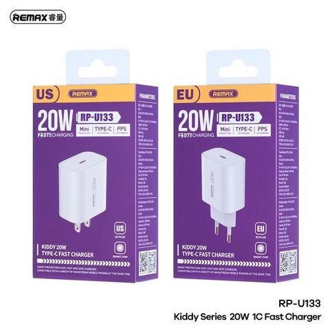 Cóc Sạc Nhanh Remax 20W RP-U133 - Sạc Tiết Kiệm Thời Gian Cho iPhone và Android, Thiết Kế Nhỏ Gọn, Tiện Lợi Mang Theo