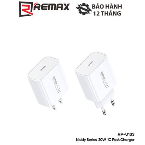 Cóc Sạc Nhanh Remax 20W RP-U133 - Sạc Tiết Kiệm Thời Gian Cho iPhone và Android, Thiết Kế Nhỏ Gọn, Tiện Lợi Mang Theo