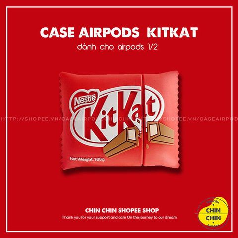 Vỏ Bọc Airpods 1 2 Bánh Socola Kitkat Bằng Silicon Dẻo - Phụ Kiện Thời Trang Tai Nghe AirPods 1 2 Chất Lượng Cao