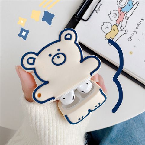 Vỏ Bọc Silicon Dẻo AirPods 1 2 - Thiết Kế Gấu Bear Đáng Yêu Cho Hộp Sạc Tai Nghe