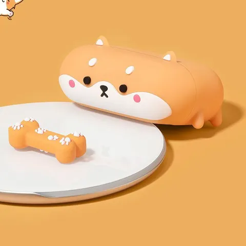 Vỏ Bọc AirPods 1 2 Silicone Dẻo Hình Cún Shiba Inu Nằm - Phụ Kiện Tai Nghe Dễ Thương, Quà Tặng Cho Fan Thú Cưng