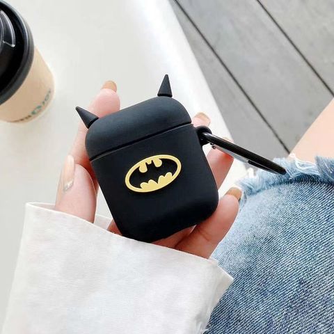 Vỏ Bọc Silicon Dẻo AirPods 1 2 - Nguyên Hộp Sạc Tai Nghe Người Dơi, Phụ Kiện Thời Trang Cho Fan Siêu Anh Hùng