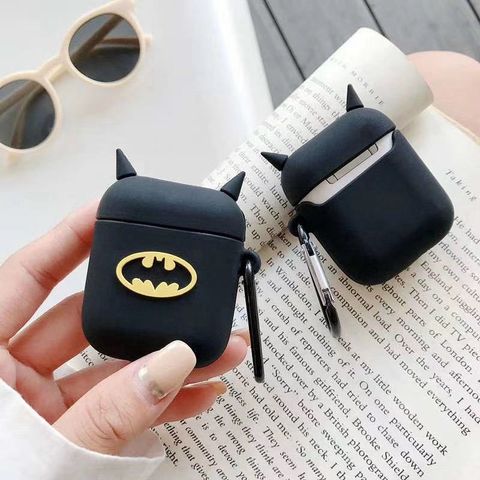 Vỏ Bọc Silicon Dẻo AirPods 1 2 - Nguyên Hộp Sạc Tai Nghe Người Dơi, Phụ Kiện Thời Trang Cho Fan Siêu Anh Hùng
