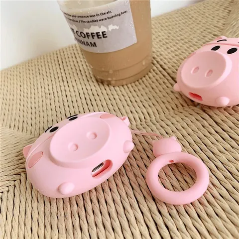 Vỏ Bọc Silicon Dẻo Heo Hồng Cho AirPods 1 2 PRO - Phụ Kiện Tai Nghe Mới, Dễ Thương và Nhẹ Nhàng