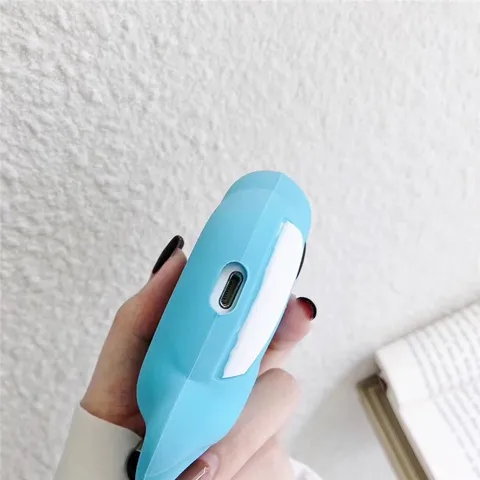 Vỏ Bọc AirPods 1 2 (Cá heo Xanh) Bằng Silicon Dẻo - Phụ Kiện Chất Lượng Cho Hộp Sạc Tai Nghe AirPods